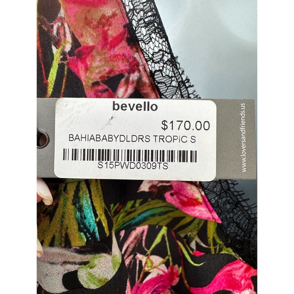 Lovers + Friends Multicolor Lace Trim V Back Floral Bahia Babydoll Dress Size S - Picture 10 of 11